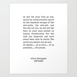 Ayn Rand Quote 1 - Atlas Shrugged - Minimalist, Classic, Typewriter Print - Inspiring - Literature Art Print