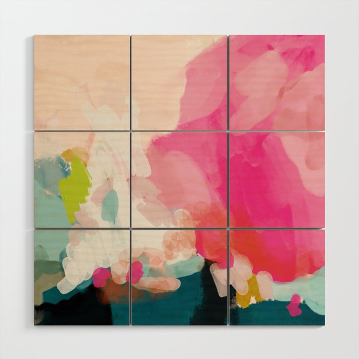 images Society 6 Wood Wall Art pink sky wood wall art by lalunetricotee