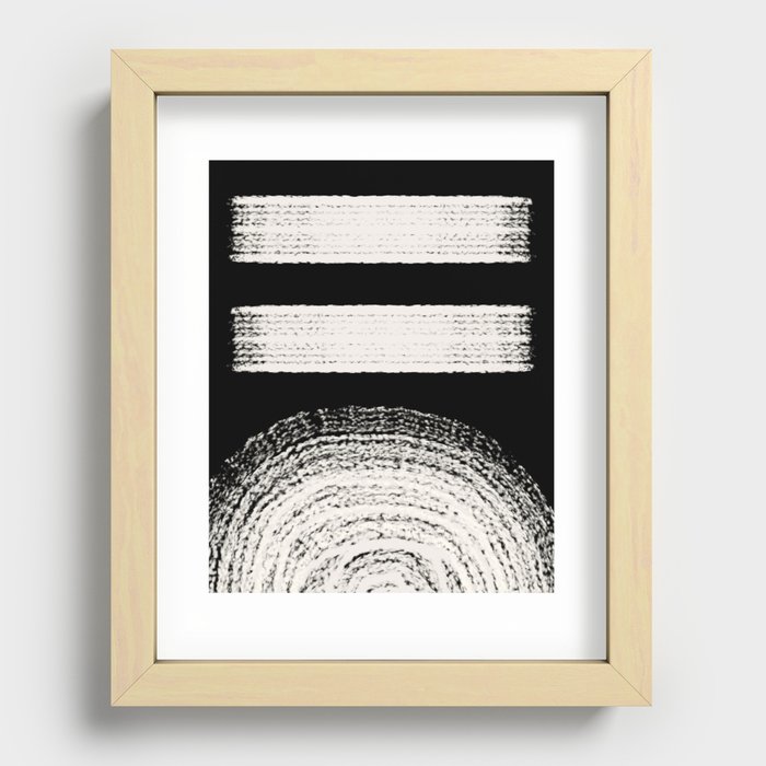 Nordic balck and white abstract Recessed Framed Print