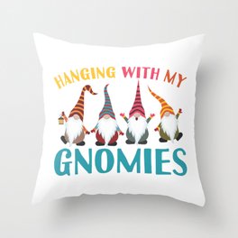 Hanging With My Gnomies I Christmas Gnomes  Throw Pillow
