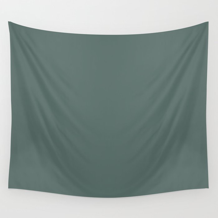 Dark Green Solid Color Behr 2021 Color of the Year Accent Shade Meteorological N430-6 Wall Tapestry