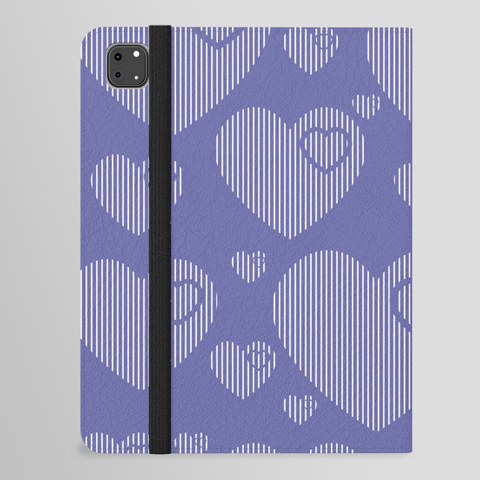 Forever In My Heart - Very Peri Stripes & Hearts #3 iPad Folio Case