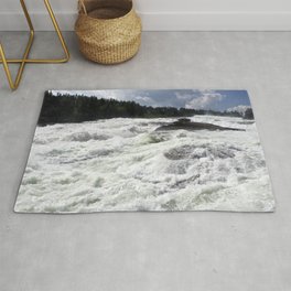 waterfall Storforsen in the north of Sweden Rug