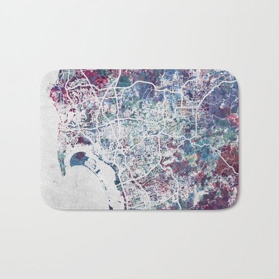 San Diego map Bath Mat
