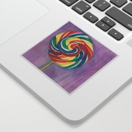 Swirly Rainbow Lollipop Sticker