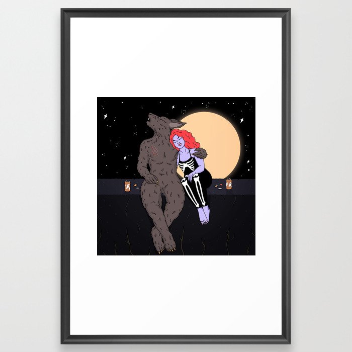 Werewolf Love Framed Art Print