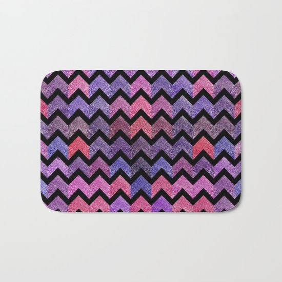 Glitter Chevron II Bath Mat