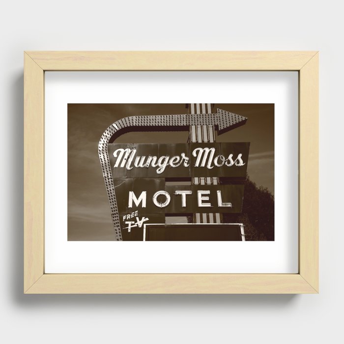 Route 66 - Munger Moss Motel 2010 Sepia Recessed Framed Print