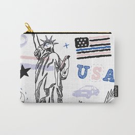 USA POLICE Carry-All Pouch | Usagift, Giftpoliceday, Typography, Policeday, Pattern, Black And White, Ink Pen, Policegift, Usa, Americapattern 