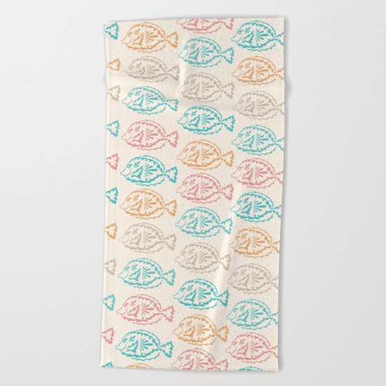 Pastel Marine Pattern 03 Beach Towel