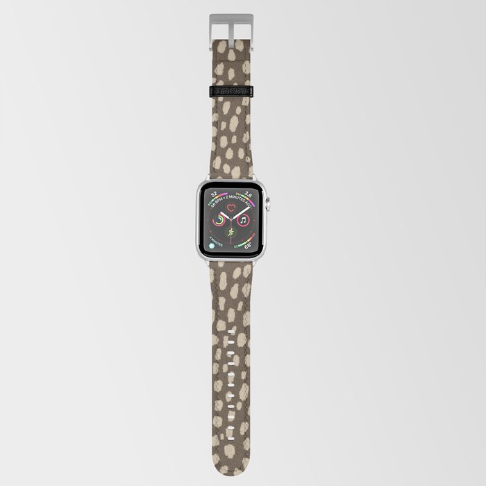 Handmade polka dot brush spots pattern (tan/brown) Apple Watch Band