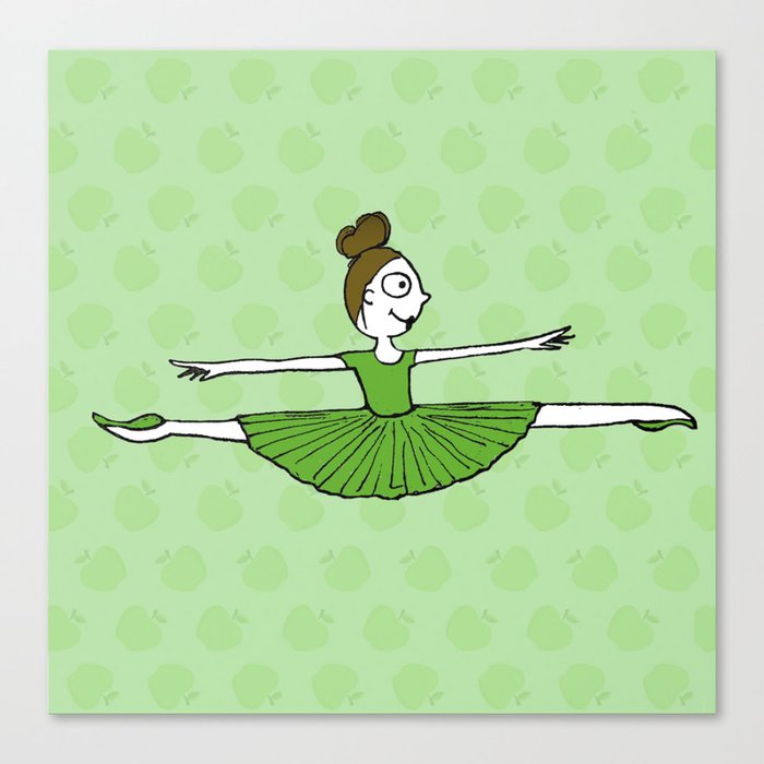 Ballet girl green jete Canvas Print