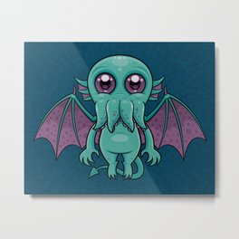Cute Baby Cthulhu Monster Metal Print | Octopus, Dragon, Wings, Drawing, Cthulu, Adorbs, Creature, Adorable, Sea, Cute 