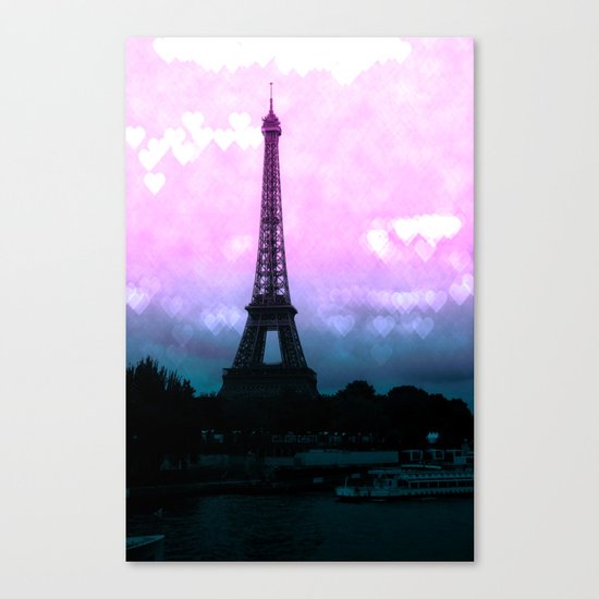 Paris Eiffel Tower : Lavender Teal Canvas Print