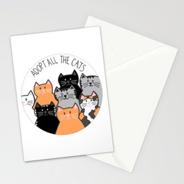 Adopt all the cats Stationery Cards