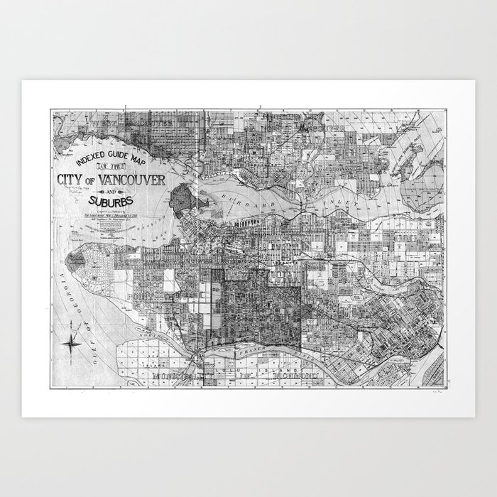 Vintage Map Of Vancouver Canada 19 Bw Art Print By Bravuramedia Society6 Vintage Map Of Vancouver Canada 19 Bw Art Print By Bravuramedia Society6