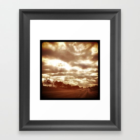 Sunday morning drive to work. Framed Art Print