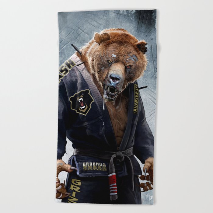 Jiu Jitsu Grizzly Beach Towel By Groundshark Society6