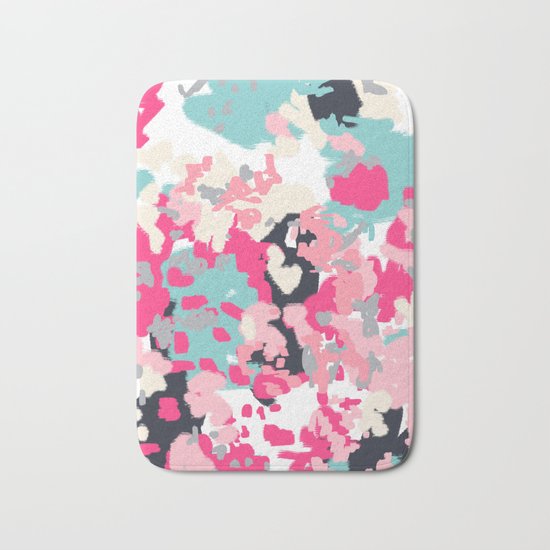 Addison - abstract minimal painting perfect gift valentines day hot pink love Bath Mat