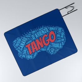 Argentine Tango Orchestras on Blue Bandoneon Picnic Blanket