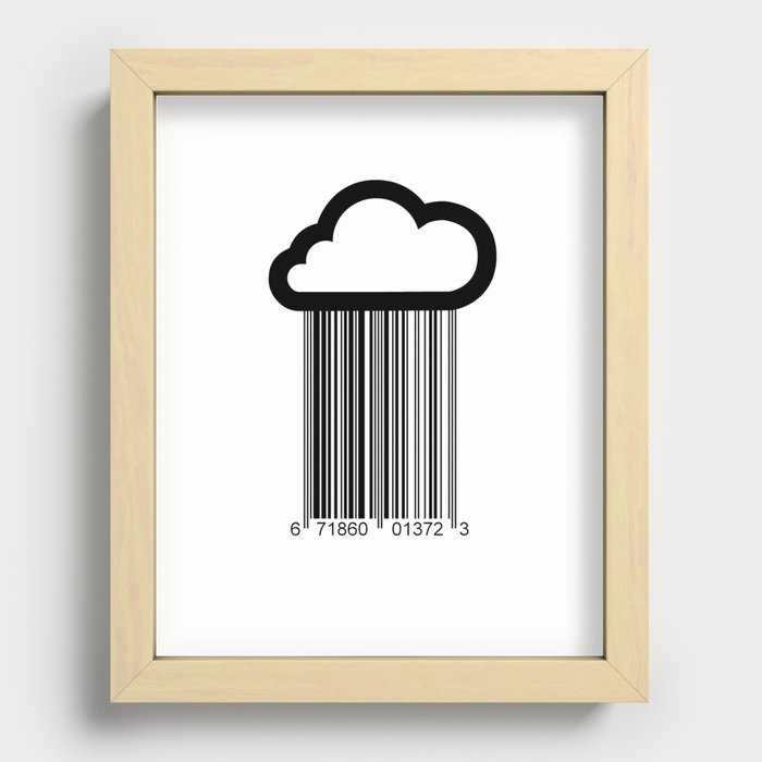 Barcode Cloud illustration  Recessed Framed Print