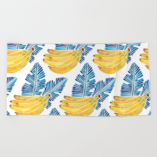 Banana Bunch – Navy Leaves Beach Towel