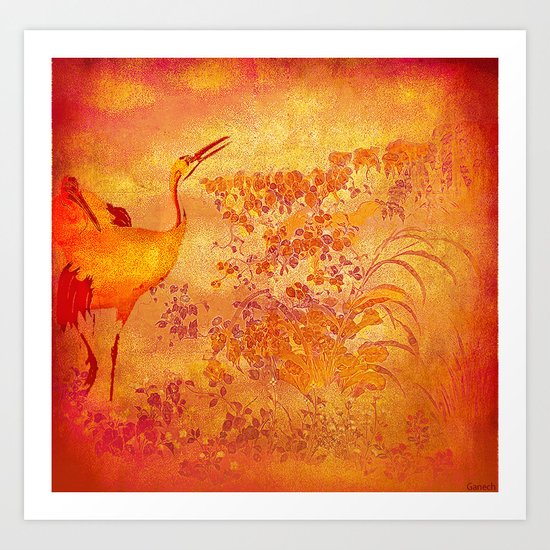 The storks of the forgotten paradise Art Print