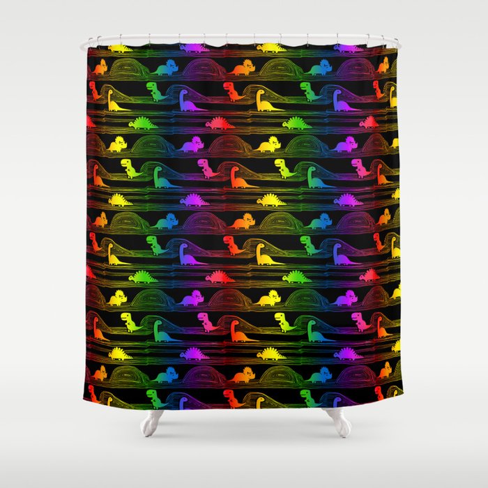 dinosaur rainbow  Shower Curtain