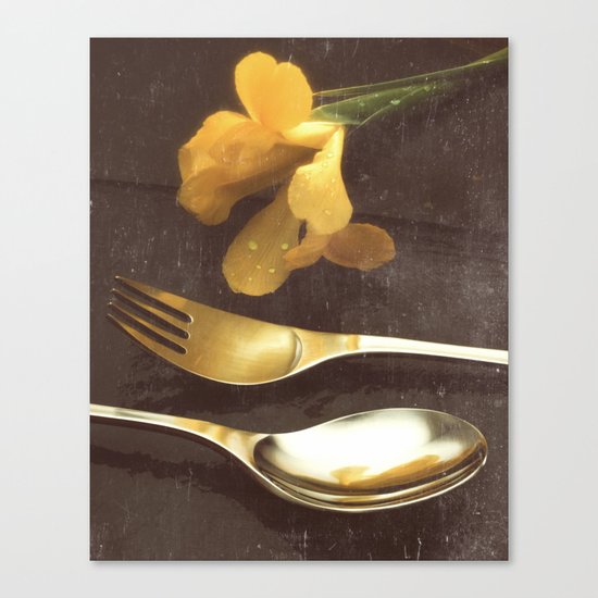 Flowers on Slate, variation 3 Canvas Print