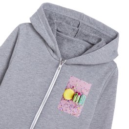 Pink Birthday Glitter Macaroons Kids Zip Hoodie