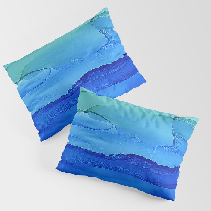 Alcohol Ink Seascape Pillow Sham