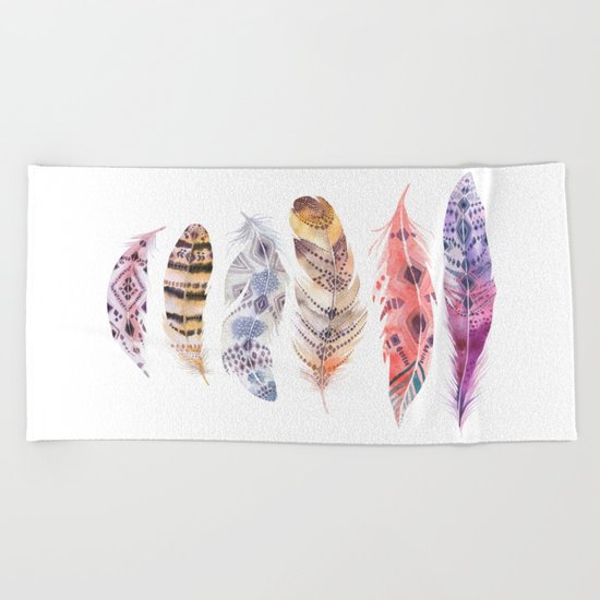 Falling Feather Beach Towel