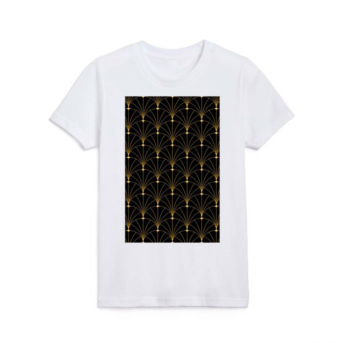 Art Deco Black Gold Collection Kids T Shirt