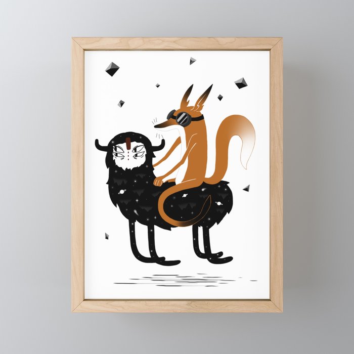 Space Fox Wanderer Framed Mini Art Print