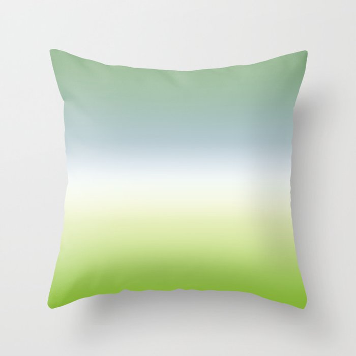 Cool & Fresh Blue Green Ombre Gradient Throw Pillow