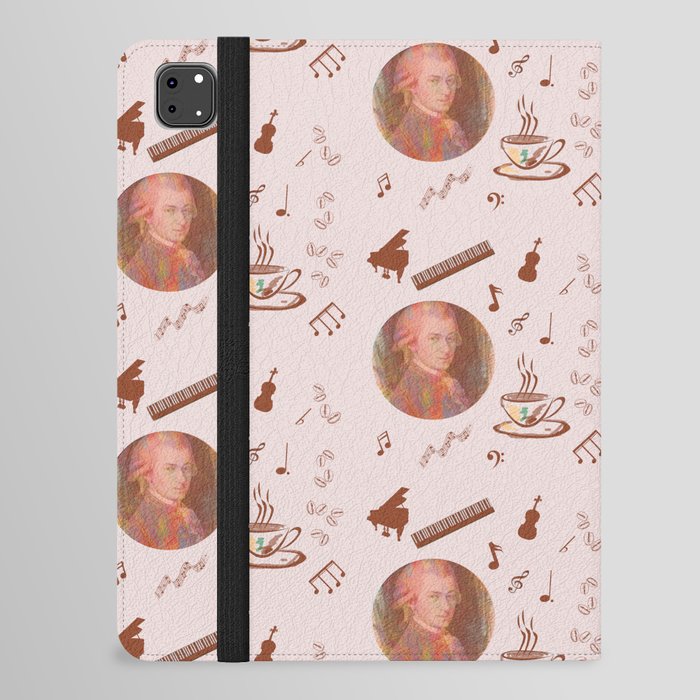 Coffee is a human right for a musician - on a pink background iPad Folio Case