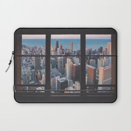 window view of Chicago city buildings Laptop Sleeve
