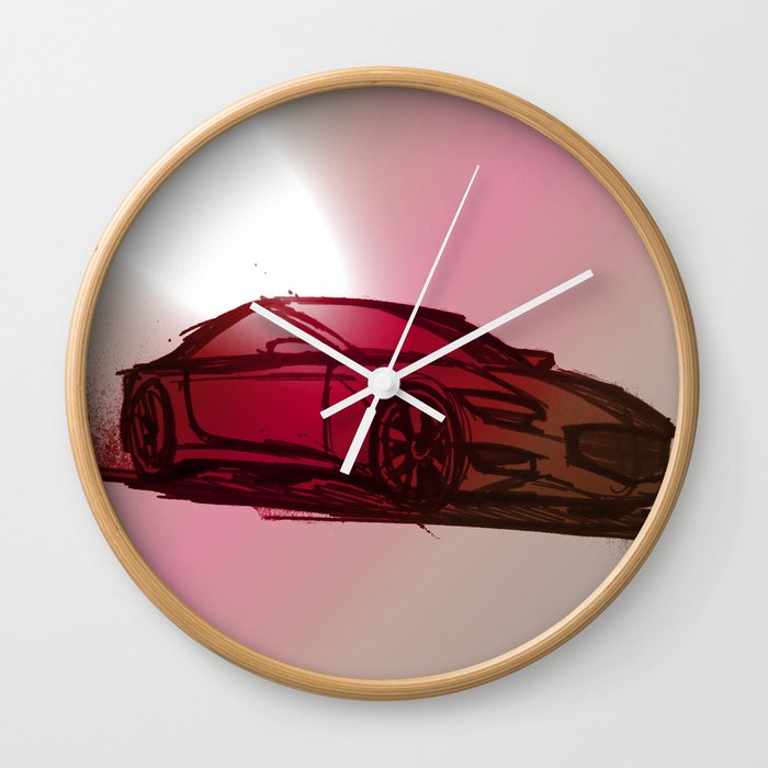 Sports Car Sketch Wall Clock