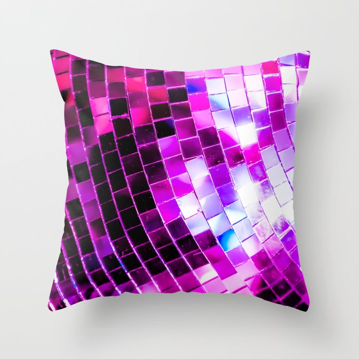 Purple Disco Ball Throw Pillow
