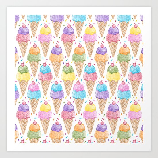 Crayon - IceCream Art Print