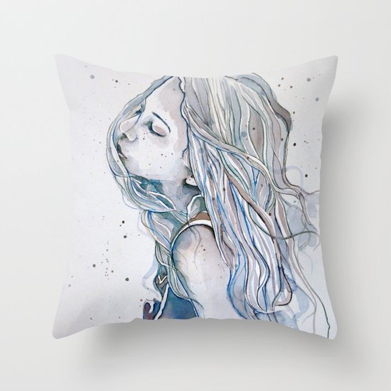 Breeze (variant II), watercolor painting Throw Pillow
