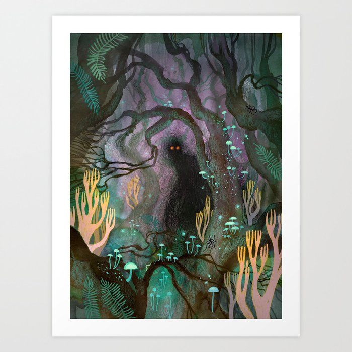 Shadow in the Forest Art Print