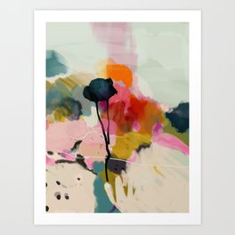 paysage abstract Kunstdrucke | Coral, Beach, Pink, Sun, Painting, Tree, Interior, Digital, Curated, Abstract 