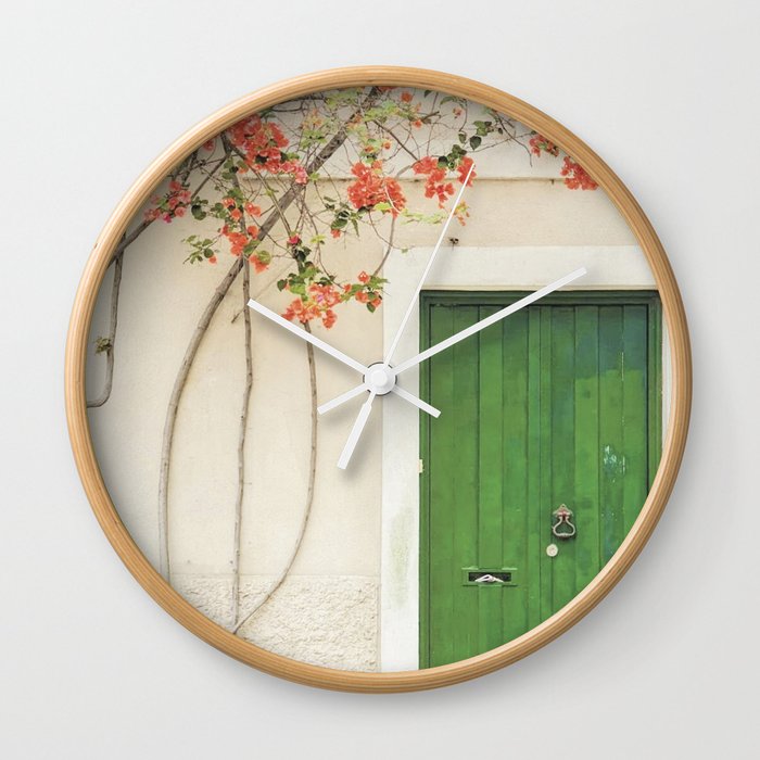 Green Door Santorini Wall Clock