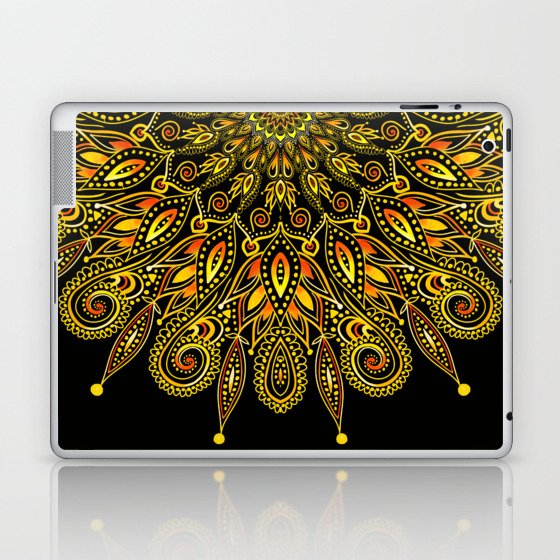 Mandala of Golden Fire Laptop & iPad Skin