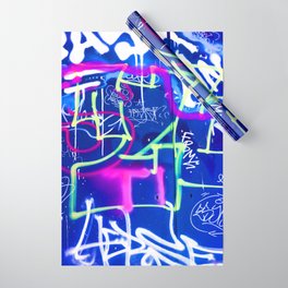 Blue Mood with Pink Language Wrapping Paper