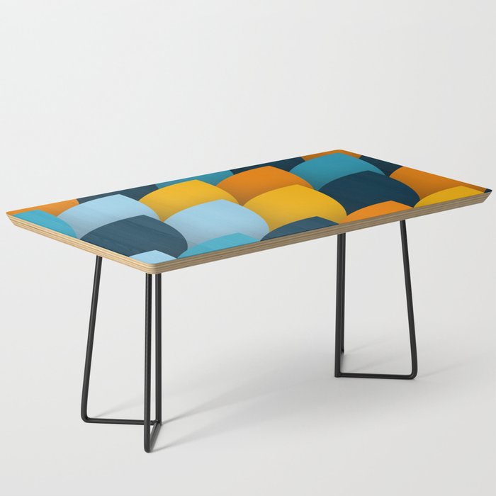 Orange and blue leaves pattern Coffee Table
