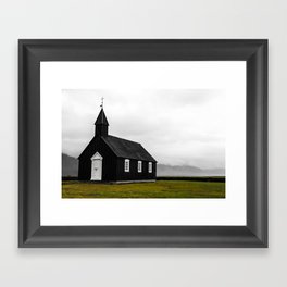 Black Church in Iceland Framed Art Print
