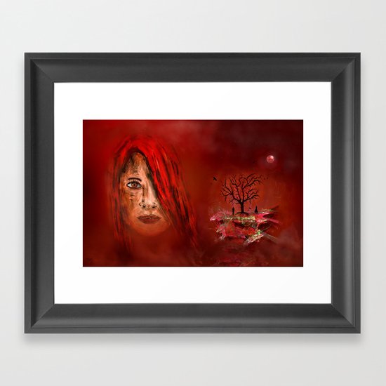 Lady in red - Island Framed Art Print