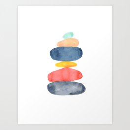 Balancing stones, Zen Garden , Balancing Rocks, Yoga Studio Art Print